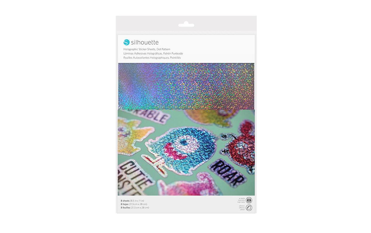 Silhouette Stickerpapier Holograpic dots silber