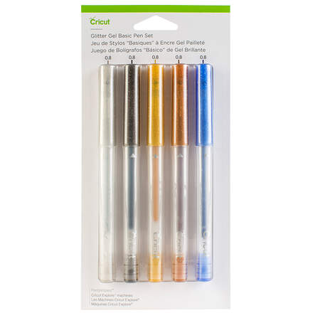Cricut Stifte Glitter Gel Pen Set 5-pack (Black, Gold, Silver, Brown and Blue)
