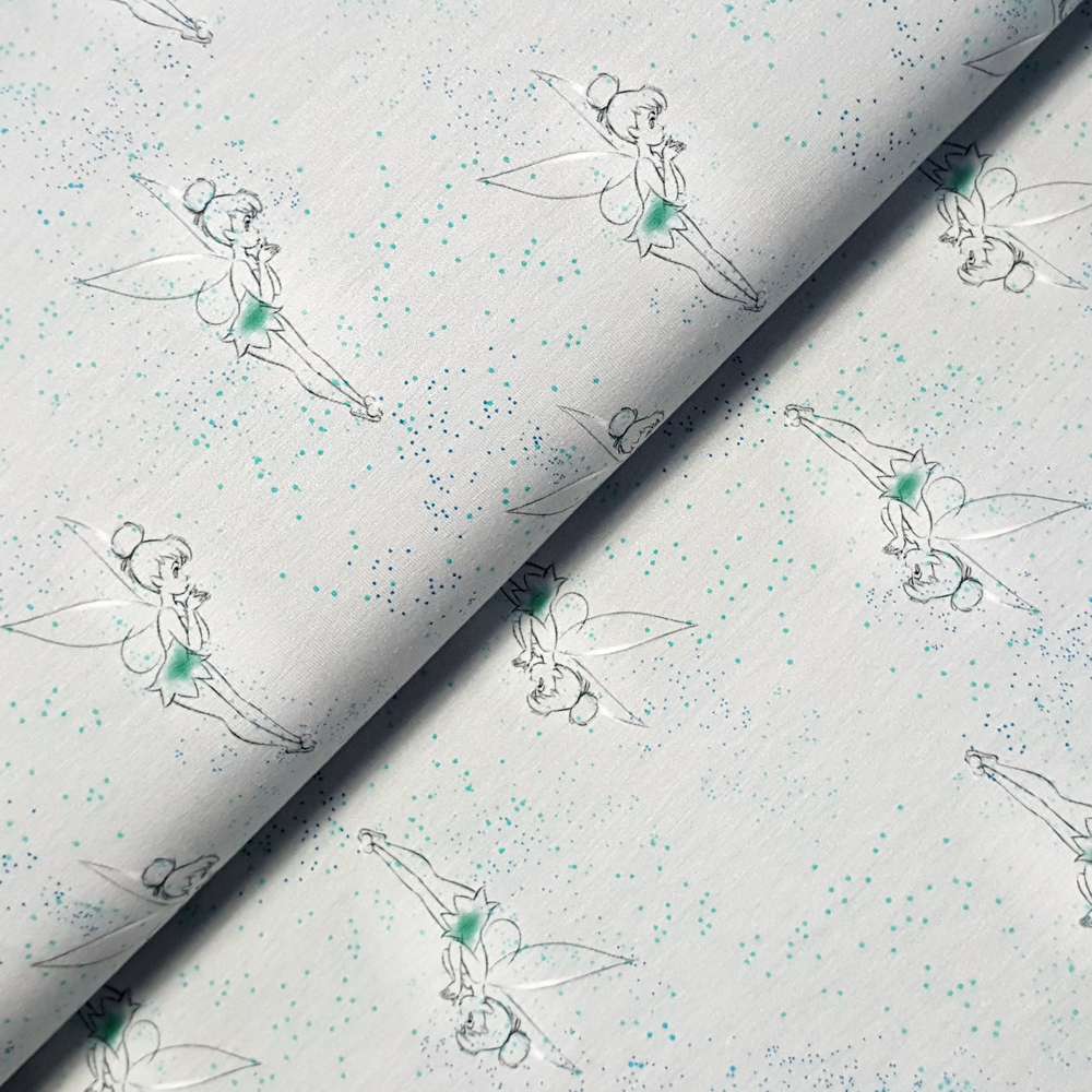 Jersey Tinkerbell grau, Lizensstoff