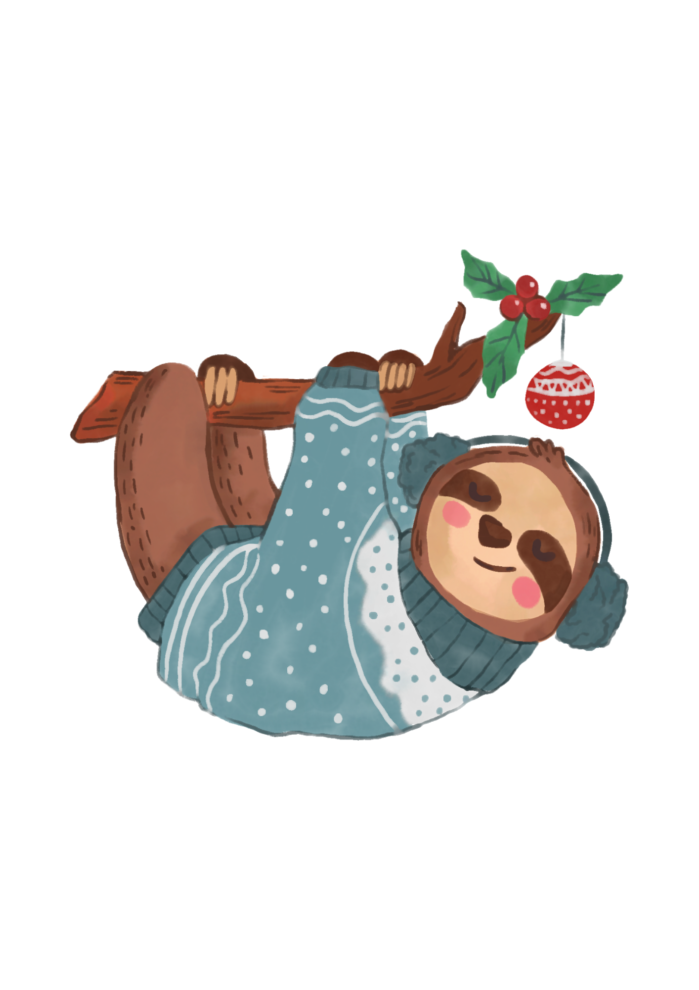 Bügelbild Christmas Faultier