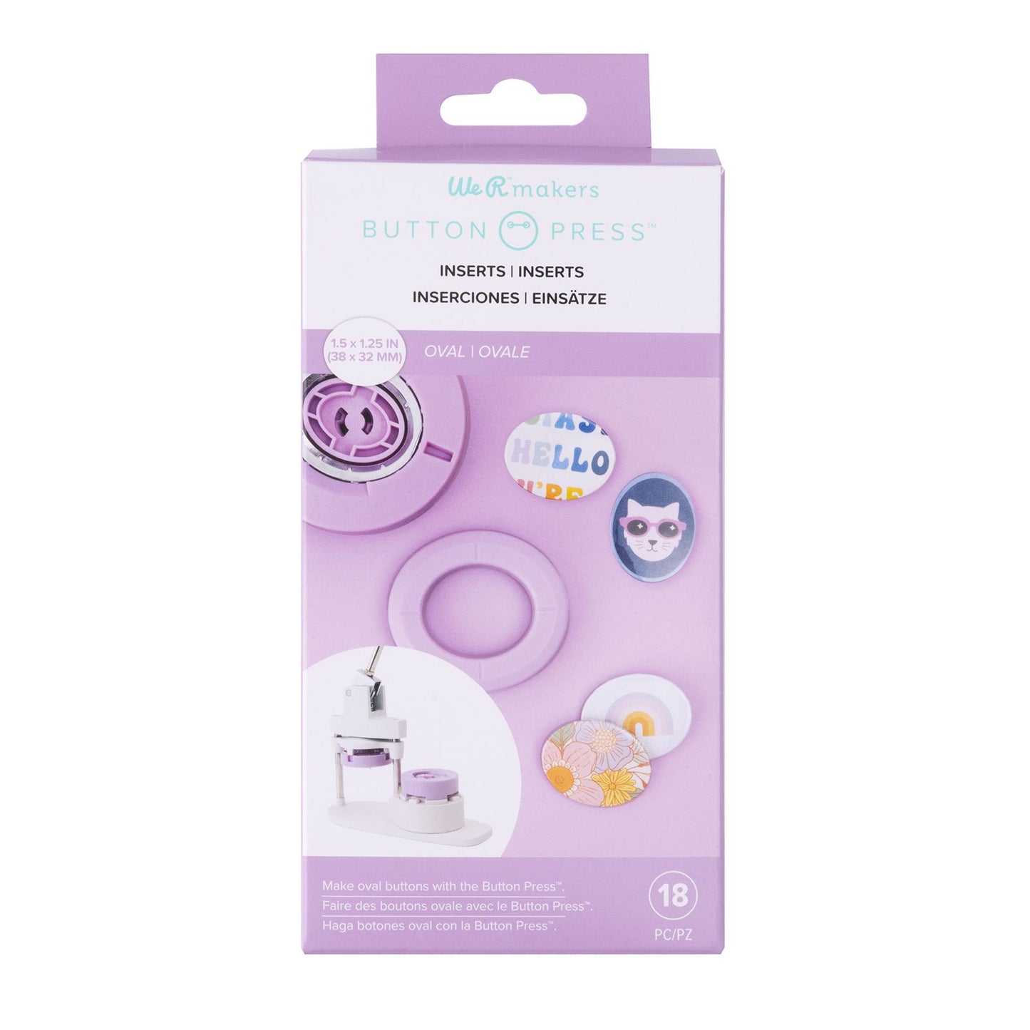 Button Press Einsatz Oval für Buttons