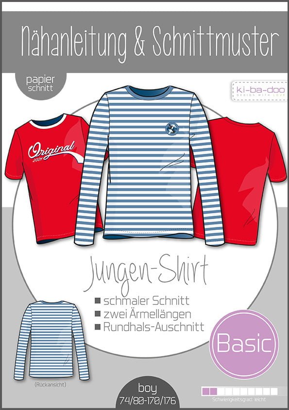 Schnittmuster, Jungen-Shirt, Gr 74/80 - 170/176