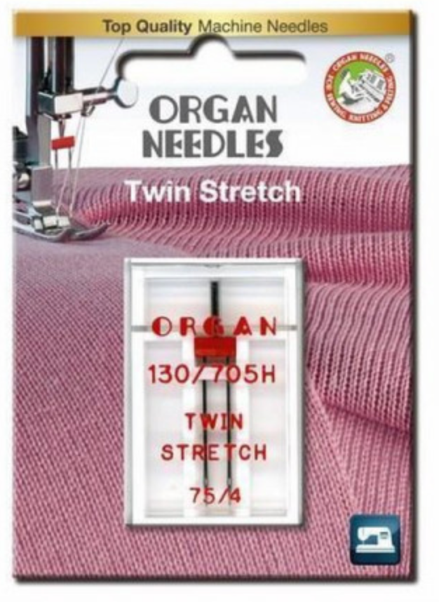 Organ Nadel, Doppelnadel, Zwillingsadel, Stretch, 75/4