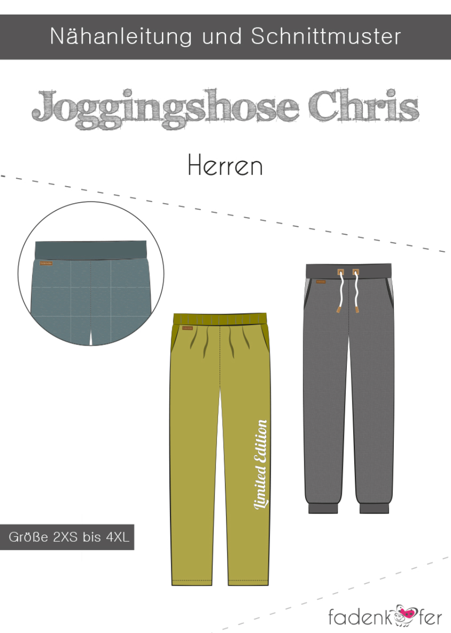 Schnittmuster, Chris Herren Joggingshose, Gr 2XS-4XL
