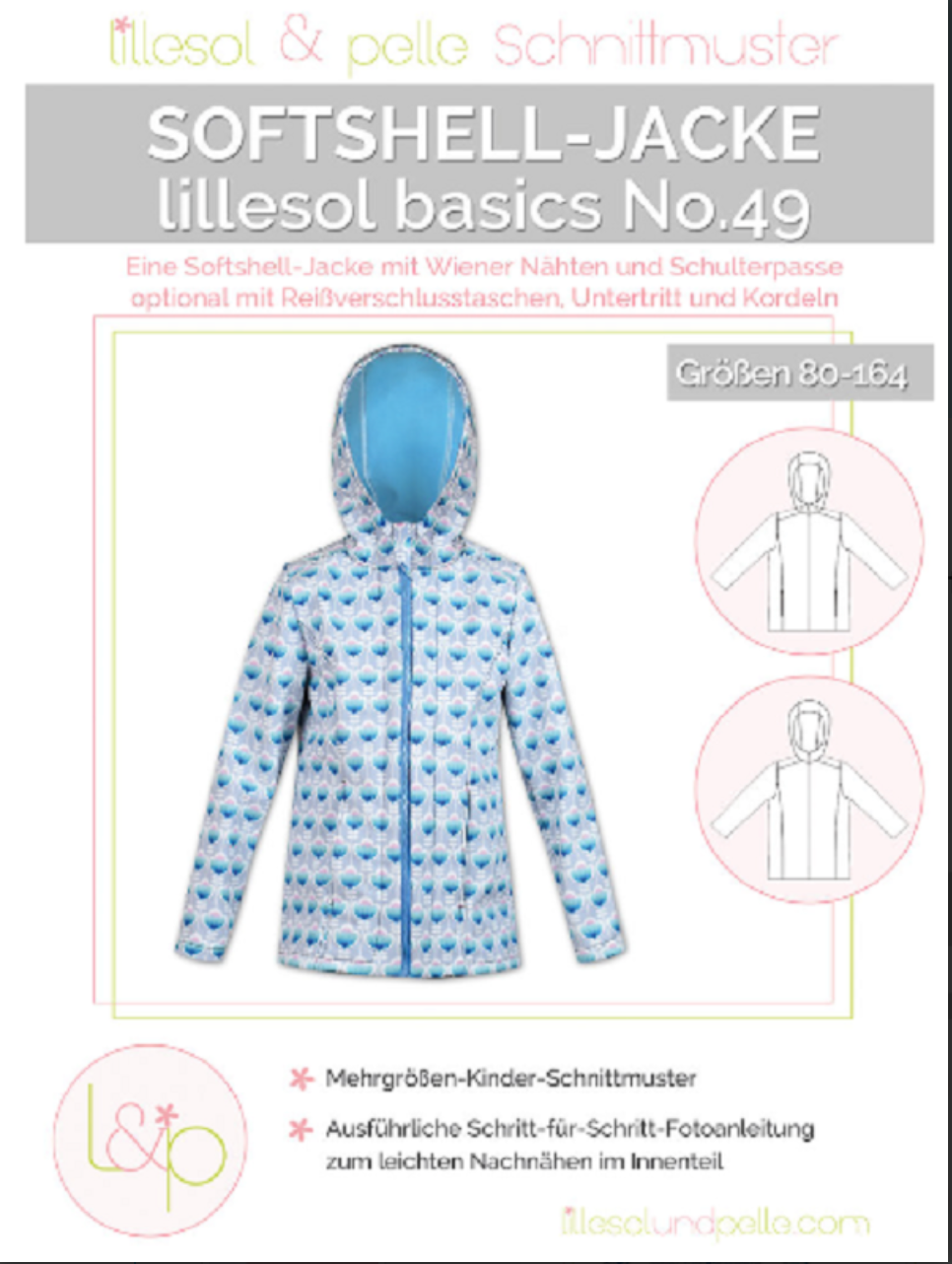 Schnittmuster, Lillesol Softshell-Jacke, No 49, Gr 80-164