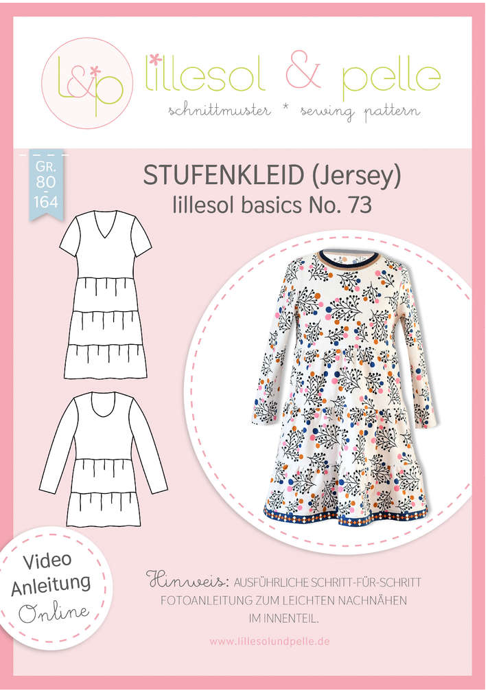 Schnittmuster, Lillesol Stufenkleid, No 73, Gr 80-164