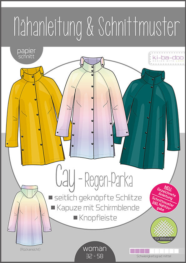 Schnittmuster, CAY Regen-Parka, Gr. 32-58