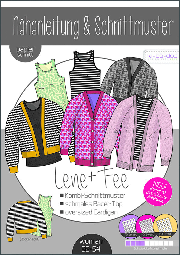 Schnittmuster, Lene+Fee, Top & Cardigan