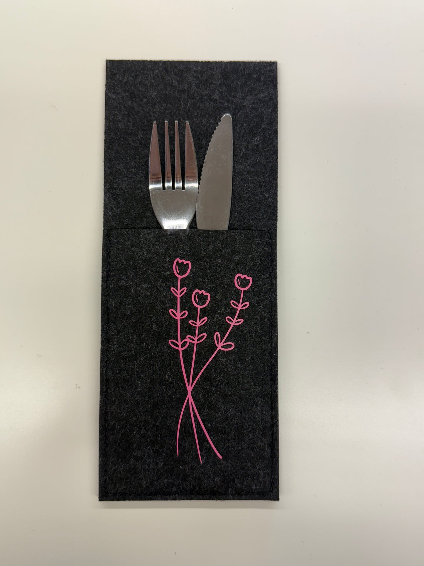 Bestecktasche aus Filz, uni 10 x 25 cm