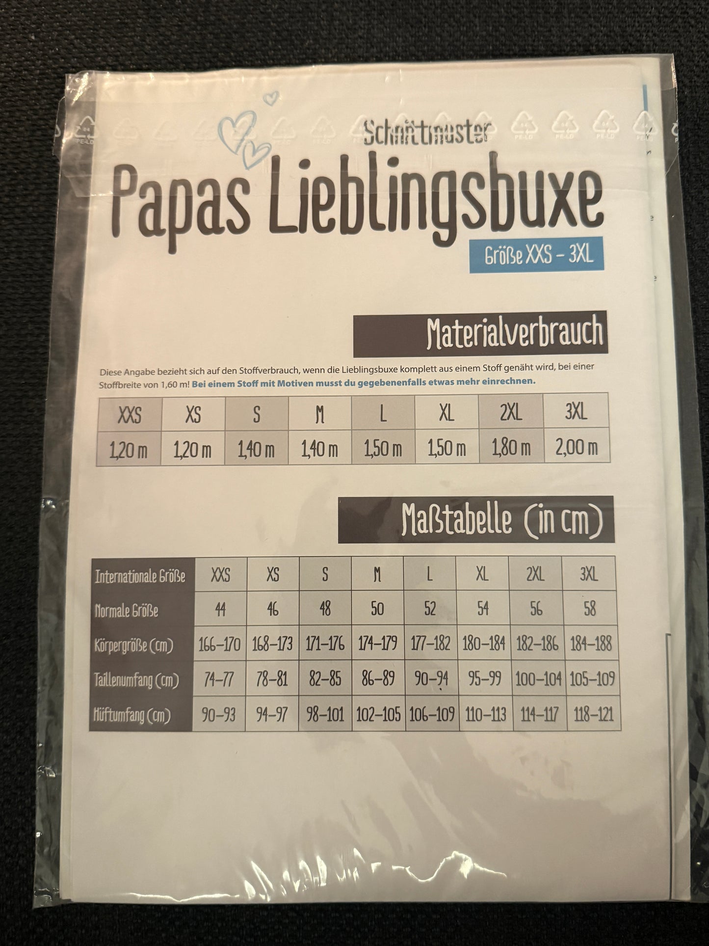Schnittmuster, Papas Lieblingsbuxe, Gr XXS-3XL