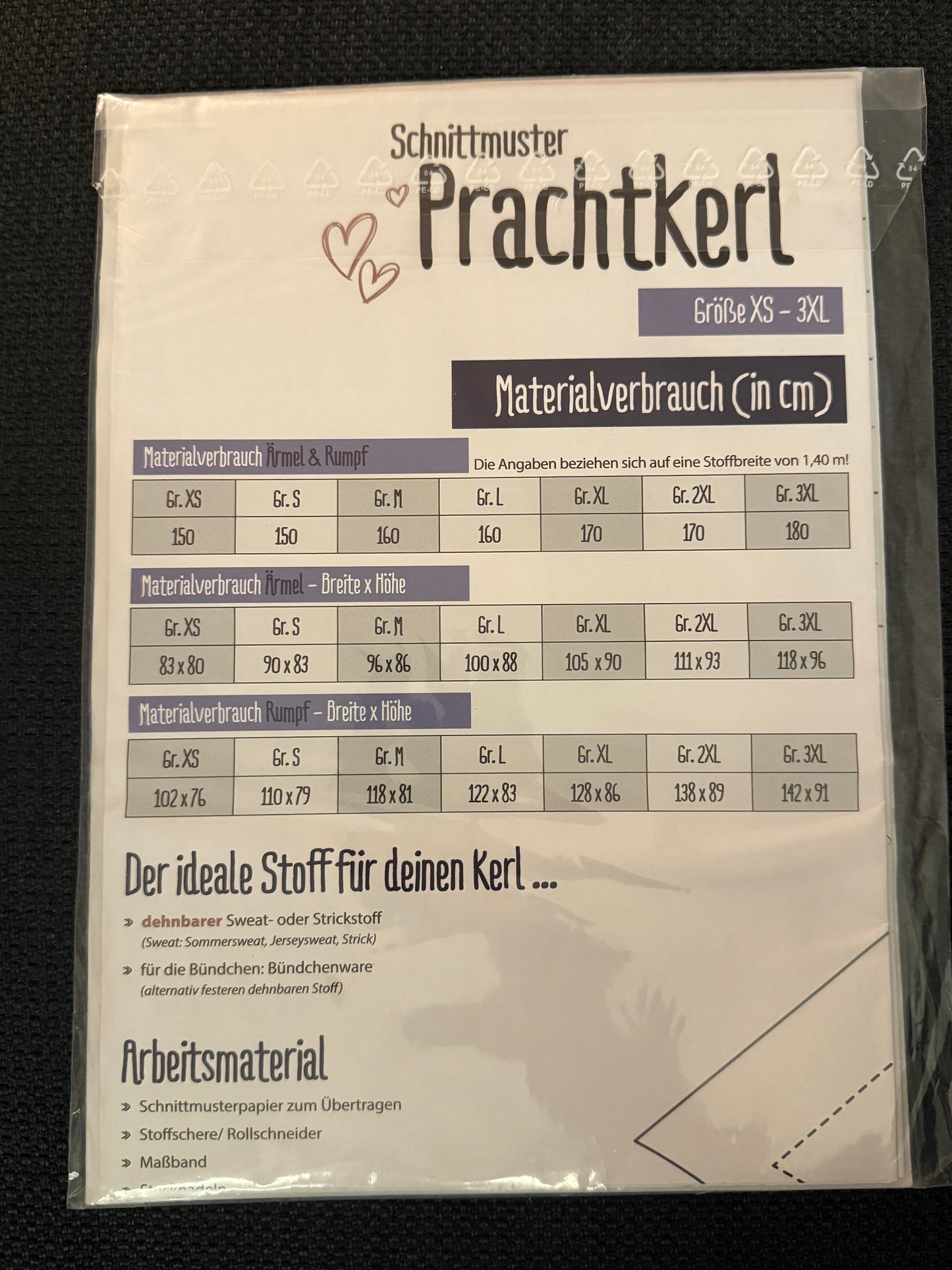 Schnittmuster, Prachtkerl, Gr XS-3XL