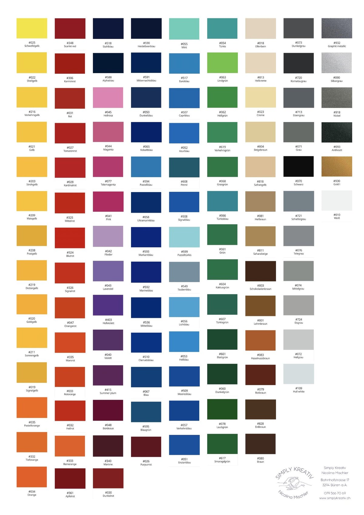 Oracal® 751C, 119 Farben, Vinylfolie glanz - Plotterfolie