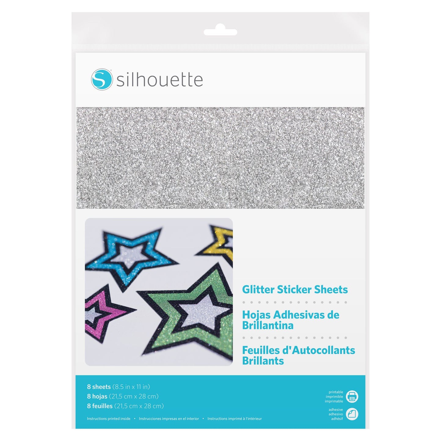 Silhouette bedruckbare Glitter Sticker