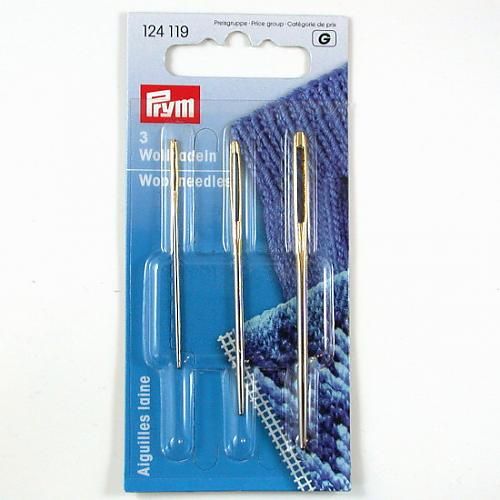 PRYM Wollnadeln im 3er-Set (silber mit Goldöhr) 124119