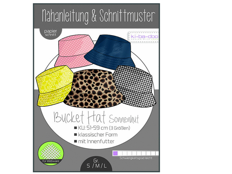 Schnittmuster Basic Bucket Hat/Sonnenhut Gr. S - L