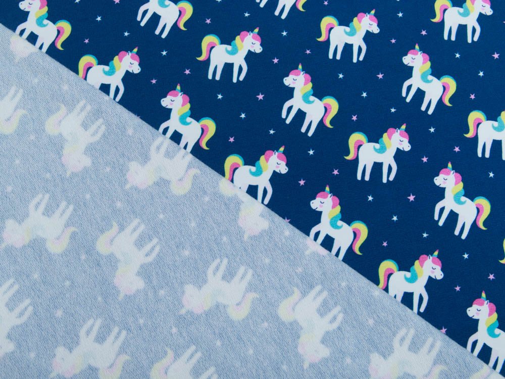 Leicht angerauter Sweat- schlafende Einhörner und Sterne