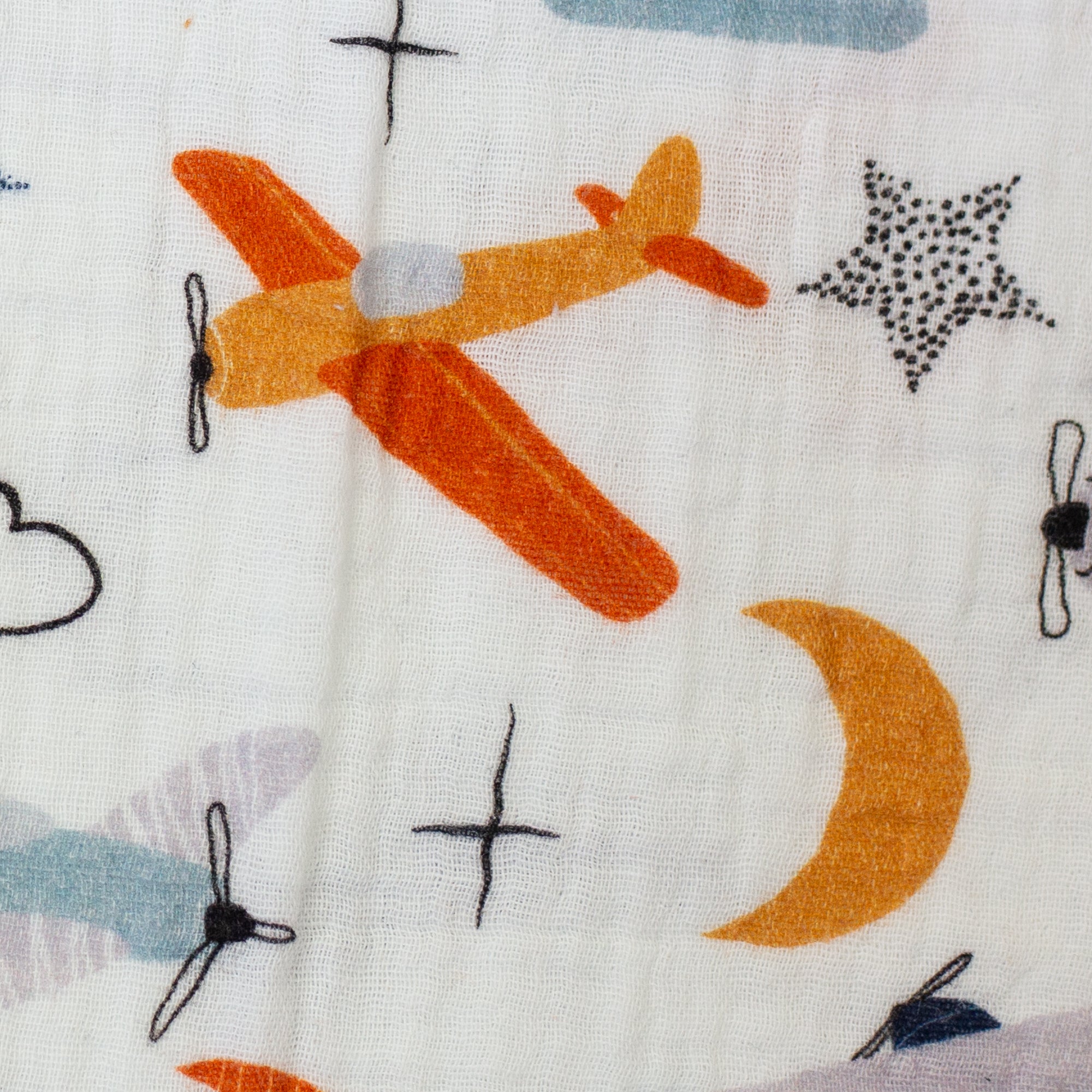 Musselin Double Gauze Stoff, Flugzeuge