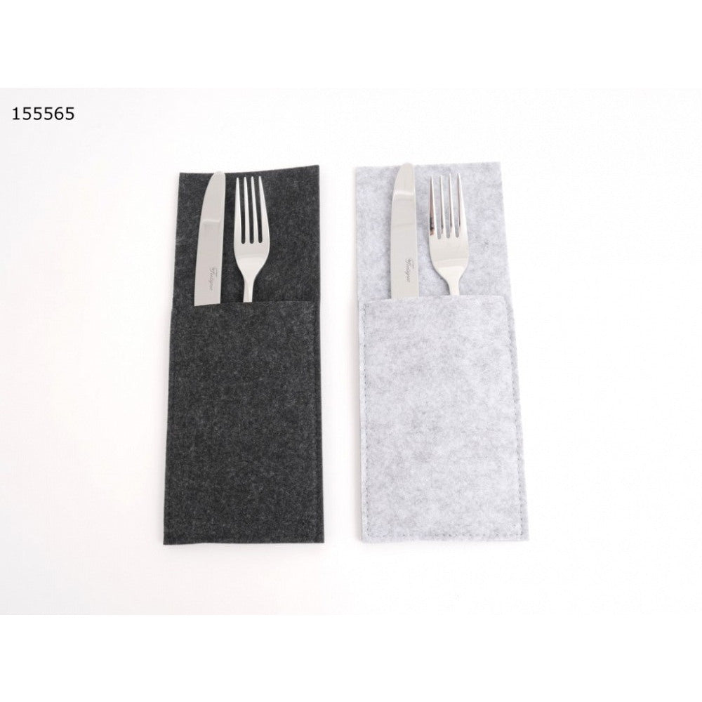 Bestecktasche aus Filz, uni 10 x 25 cm