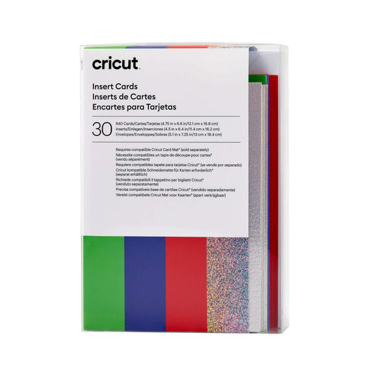 Cricut Einlegekarten / Insert Cards - Grün, Blau Rot, Holo - R40
