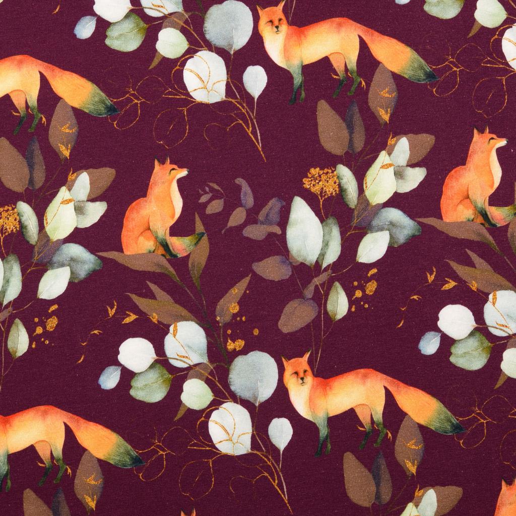 Jersey Blume mit Fuchs