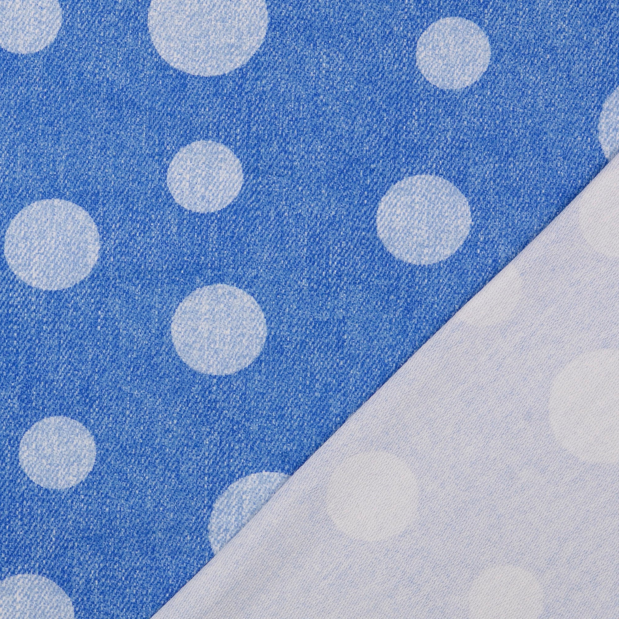 French Terry Punkte Jeansblau