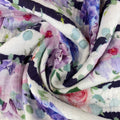 Musselin Double Gauze Stoff, Druck Blumen Streifen