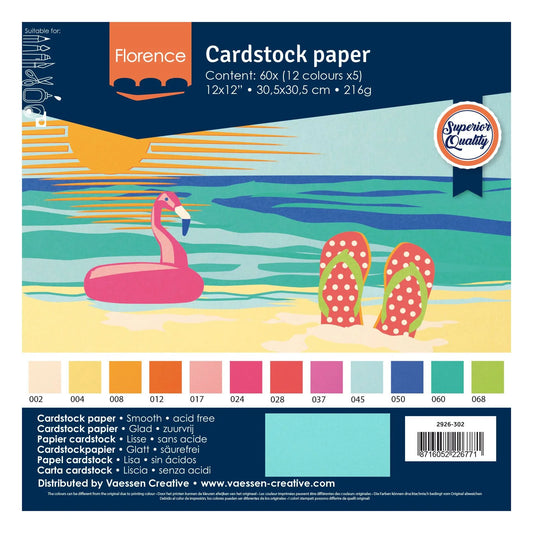 Florence • Tonkarton Multipack 216g Glatt 30,5x30,5cm Sommer 60x