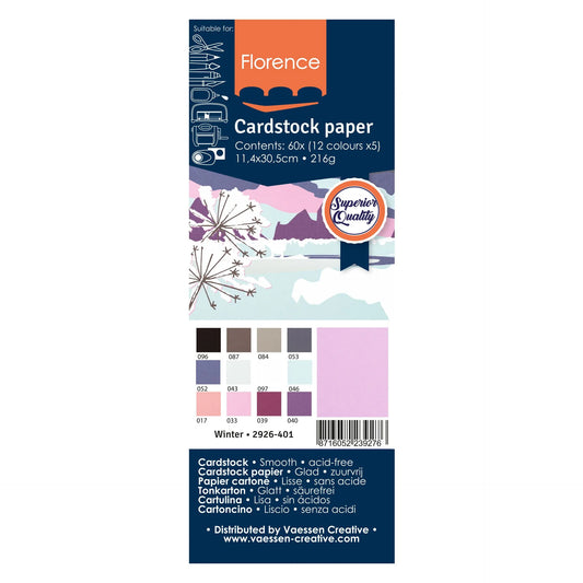 Florence • Tonkarton 216g Glatt 11,4x30,5cm Winter 60x
