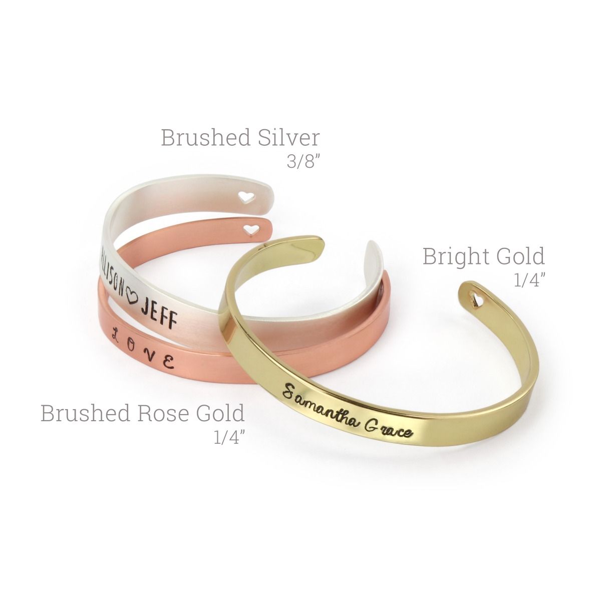 ImpressArt Armband mit Herz rosegold 3/8" x 6" (0,95cm x 15,2cm) 2 Stk.