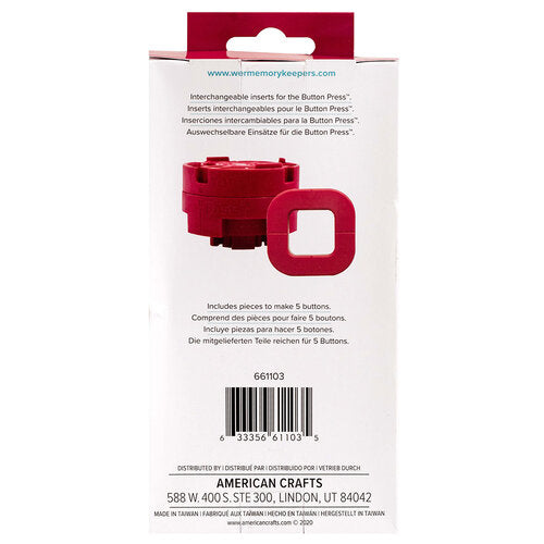 Button Press Einsatz Quadrat für 32mm Buttons