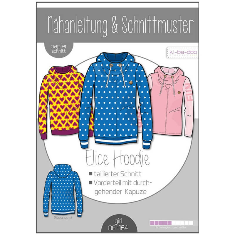 Schnittmuster, Kinder Hoodie Elice, Gr. 86-164
