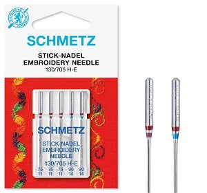 SCHMETZ NÄHMASCHINENNADEL EMBROIDERY, STICKNADEL NR. 75 UND 90