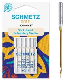 Gold Sticknadel 5 Stk. 130/705 Schmetz
