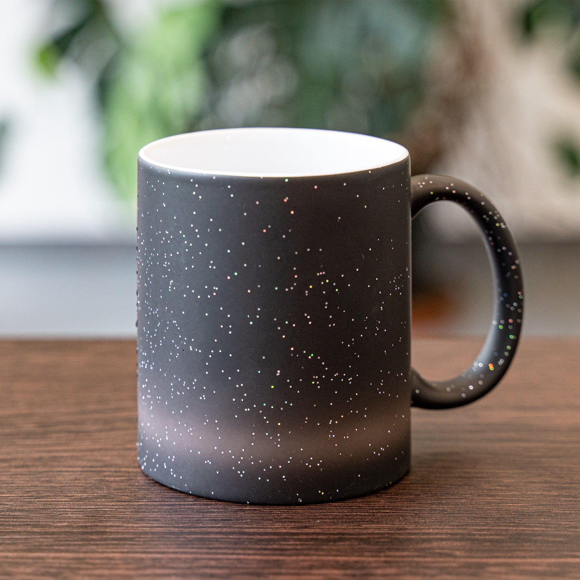 Tasse Farbwechsel mit Glitzerpartikeln, WOW, Magic-Thermo-Effekt
