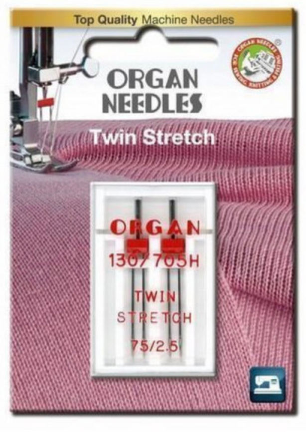 Organ Nadel, Doppelnadel, Zwillingsadel, Stretch, 75/2.5