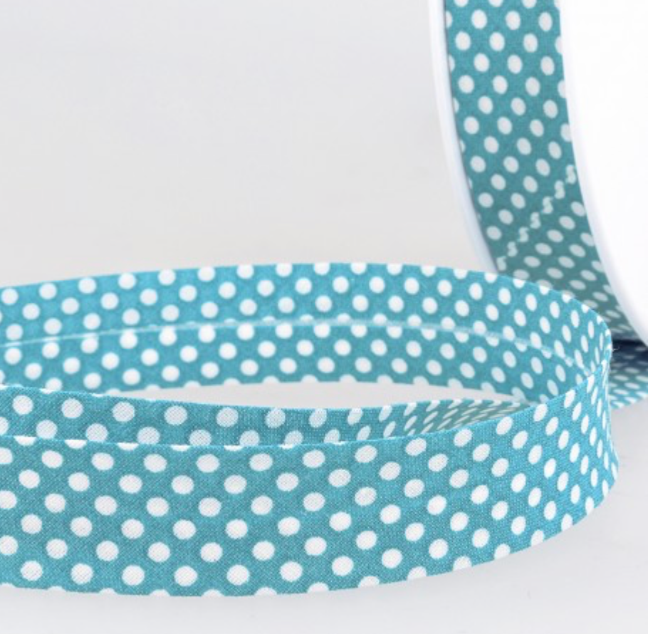Baumwoll Schrägband gepunktet, Meterware (ab 0.5 Meter)