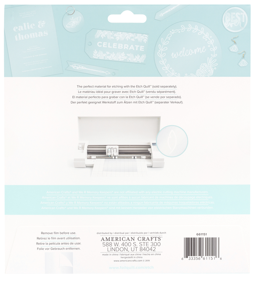 Etch Quill - Etch Plastik Blätter 6 Sheets transparent