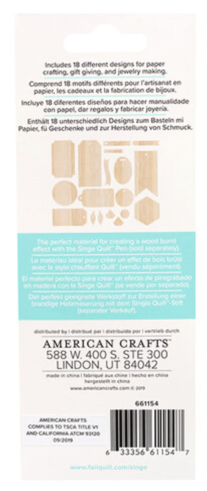 SINGE Quill Holzanhänger (wood ephemera)