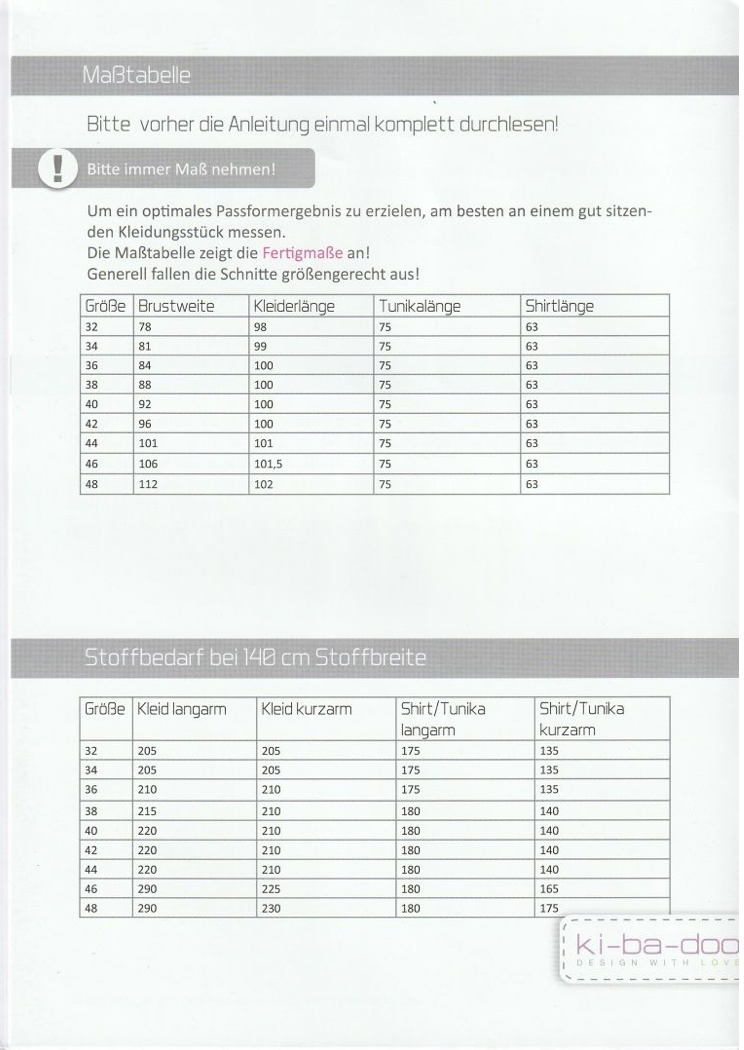 Schnittmuster, Raglan Wickelkleid + Shirt, Gr. 32-48