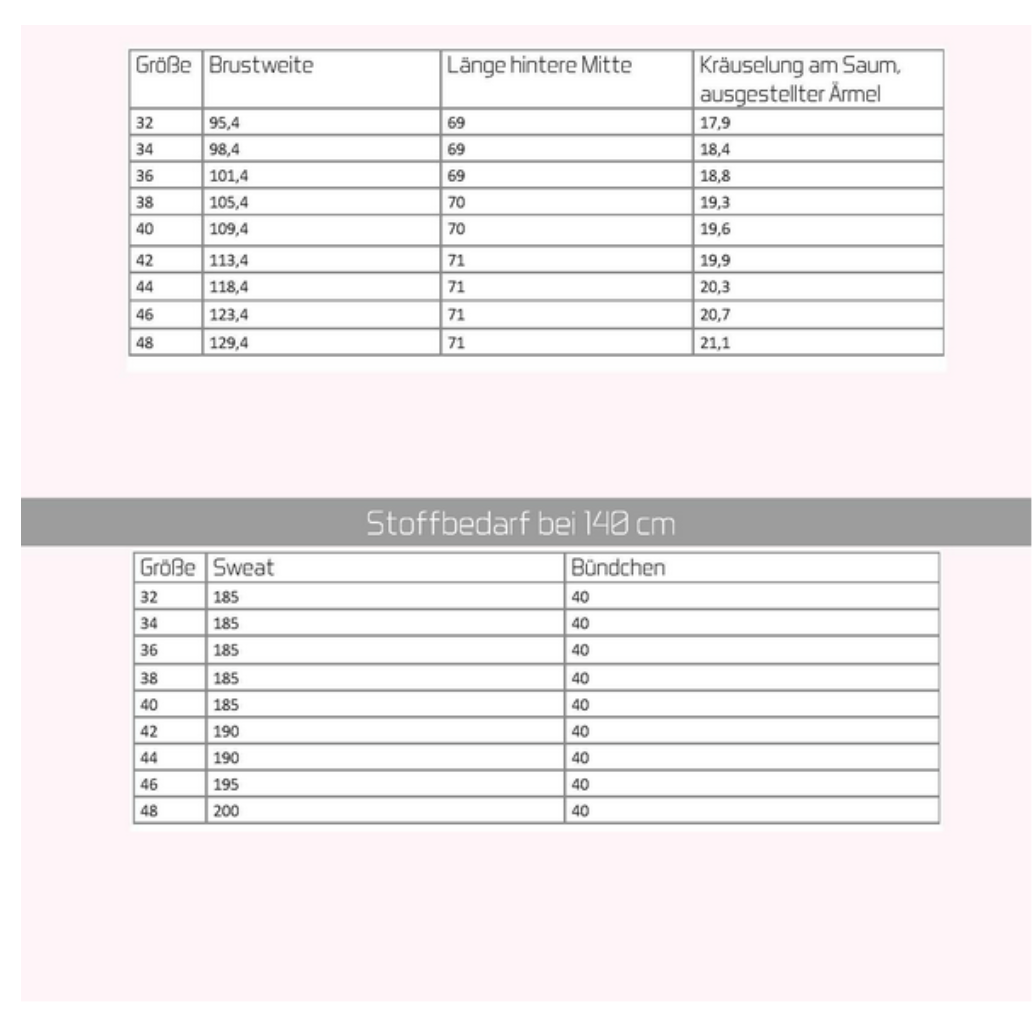 Schnittmuster, Oversize-Hoodie, Gr. 32-48
