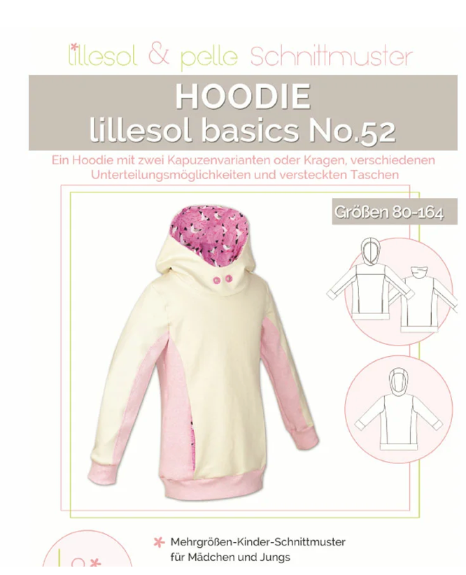 Schnittmuster, Lillesol Hoodie, No 52, Gr 80-164