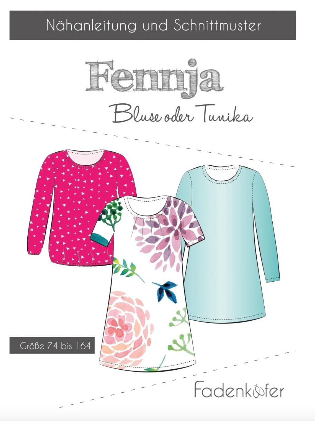 Schnittmuster, Fennja Kinder Bluse, Gr 74-164