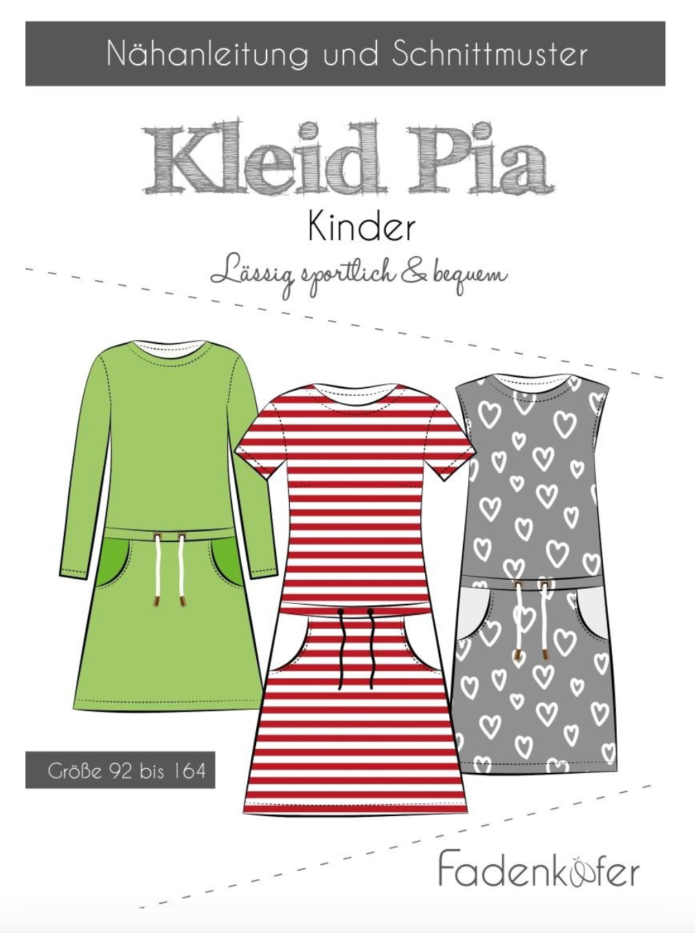 Schnittmuster, Pia Kinder Kleid, Gr 92-164