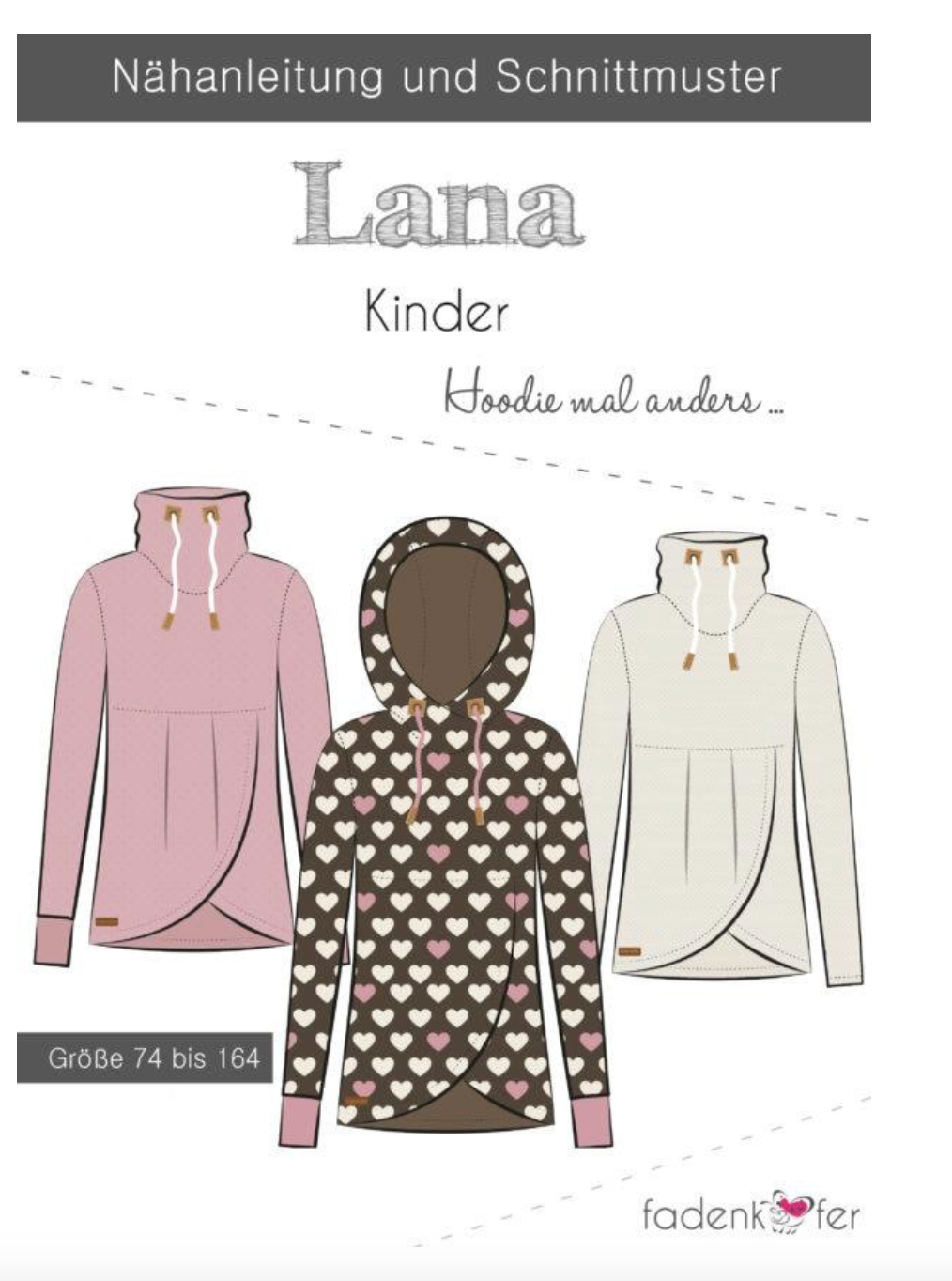 Schnittmuster, Lana Kinder Hoodie, Gr 74-164