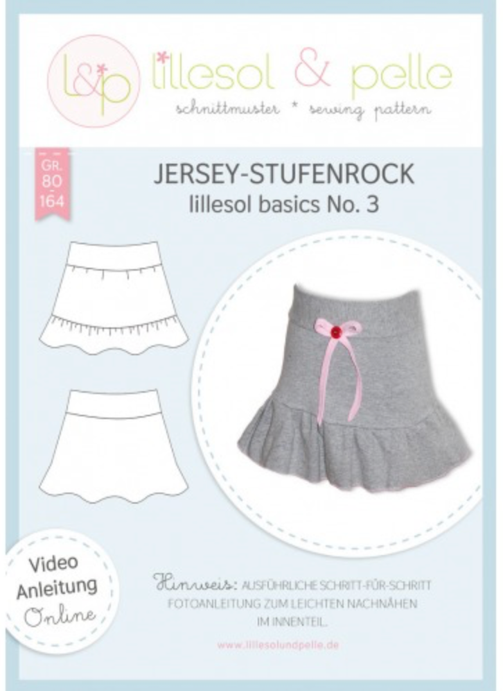Schnittmuster, Lillesol Jersey-Stufenrock, No 3, Gr 80-164