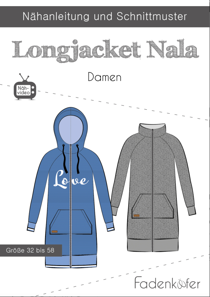 Schnittmuster, Nala Longjacket Damen, Gr 32-58