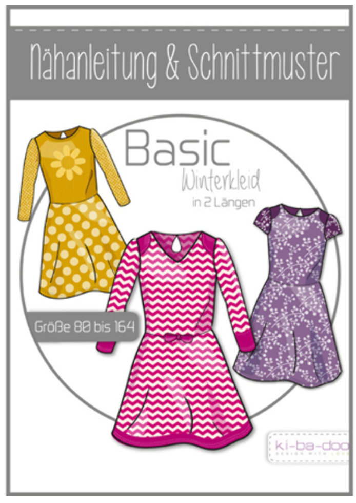 Schnittmuster, Basic Winterkleid, Gr 80-164