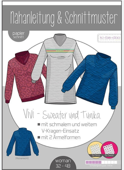 Schnittmuster, Vivi - Sweater und Tunika, Gr 32-48