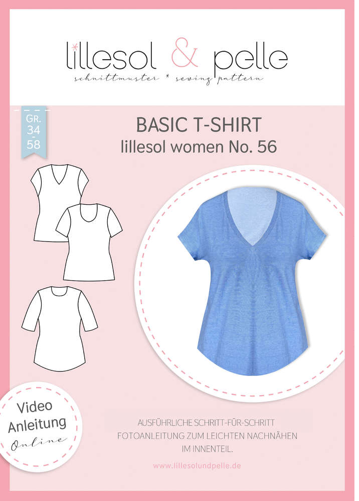 Schnittmuster, Lillesol Basic T-Shirt, No 56, Gr 34-50