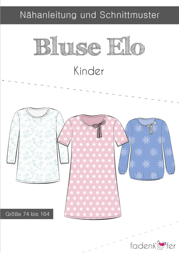 Schnittmuster, Elo Kinder Bluse, Gr 74-164